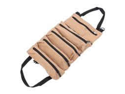 Bolsa De Ferramentas Enrolável Com 5 Bolsos Organizador De Tecido Multifuncional Portátil Para Chaves, Parafusos, Porcas, Alicates E Clipes
