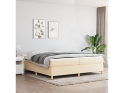 Vidaxl Cama Com Molas/colchão 200x200 Cm Tecido Cor Creme