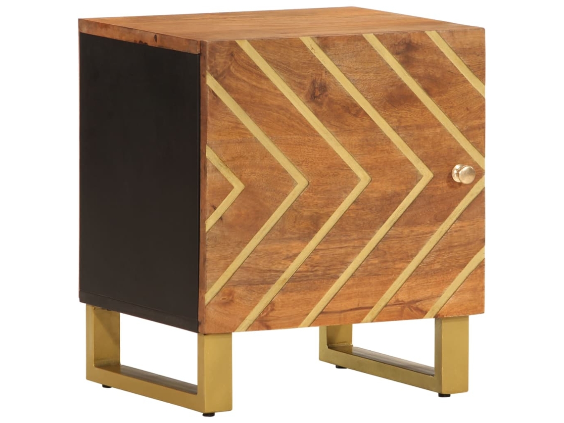 Conjunto 1 Mesa De Cabeceira Vidaxl Marrom Madeira
