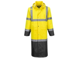 Impermeável De Trabalho Alta Visibilidade 122 Cm | Chuva Amarillo/negro / 6xl