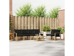 Vidaxl Conjunto De Sofás Para Exterior 7 Unid. Branco E Preto