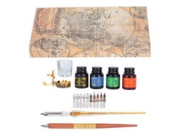 Kit Pluma De Inmersión Com Pontas Planas Redondas E Portatinta Para Caligrafia E Desenho Sp249045 Cor Fogo