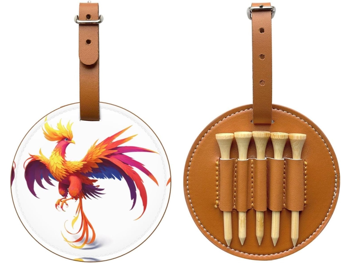 Bolsa para Tees de Golfe Mythical Phoenix, preta, fácil de transportar | S/MARCA