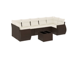 Garden Sofa Set, Garden Sofa Sets Vidaxl Marrom Rattan / Vime (n/a)