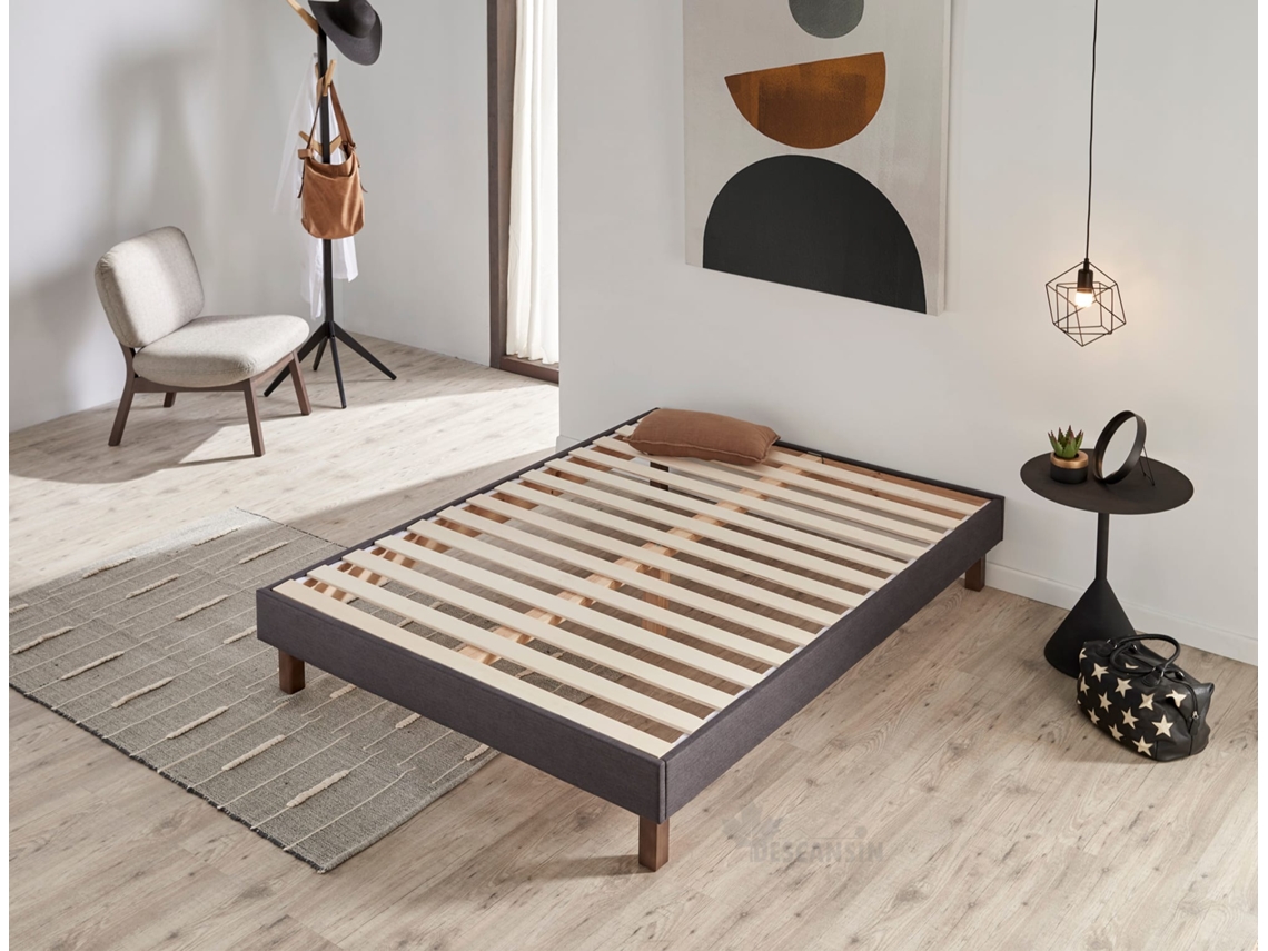 Base estofada DESCANSIN 180x200 Cinza, Máximo Conforto
