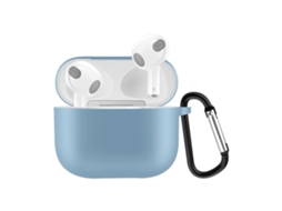 Capa protetora de silicone sólido para fones de ouvido AirPods 3, com gancho GIECY (verde escuro)