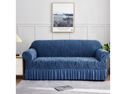 Capa De Sofá Elástica Com Saia Plissada Para Lugar Único 90-140cm Azul-lago Panoona