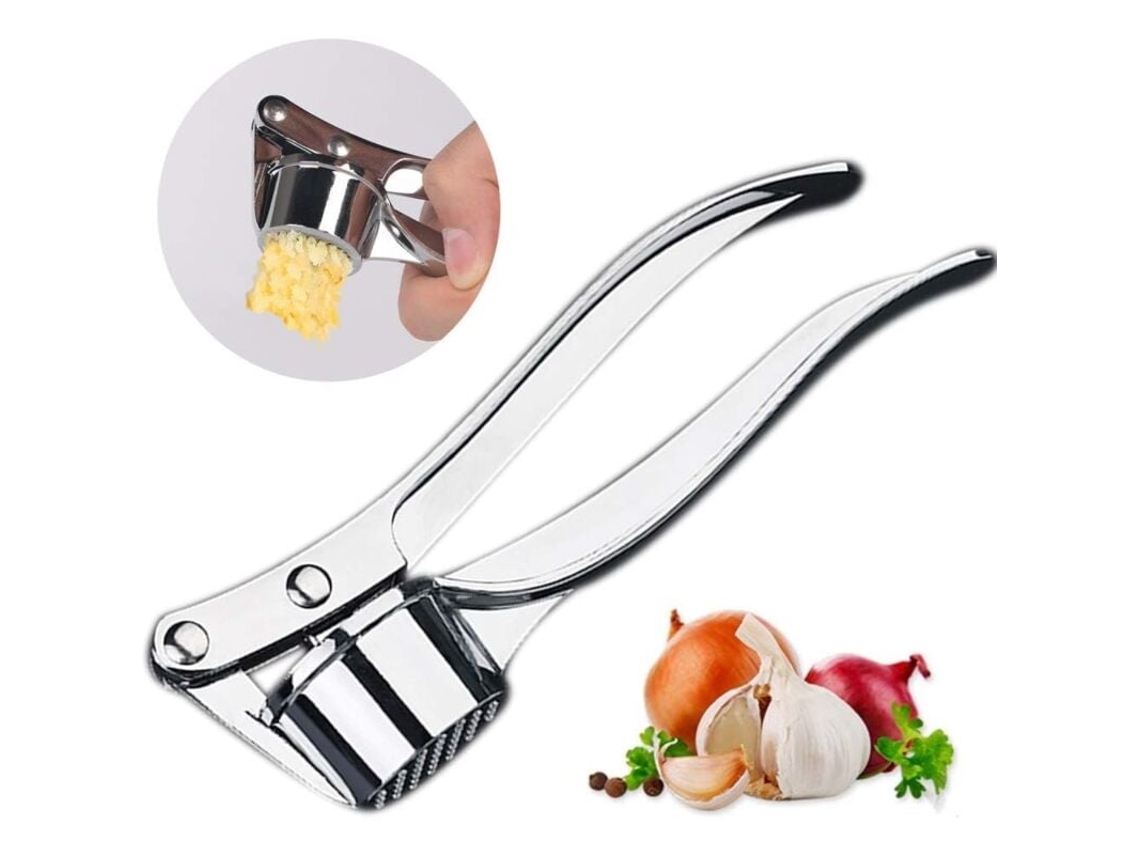 Lurelia Prensa Para Alho Aço Inoxidável Escova Limpeza Gengibre 15,5 Cm Vermelho Cozinha