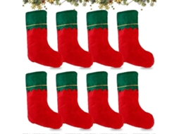 Pacote Com 8 Meias De Natal, Meias Penduradas De Papai Noel, Meias Para Árvores De Natal Olysi Shop