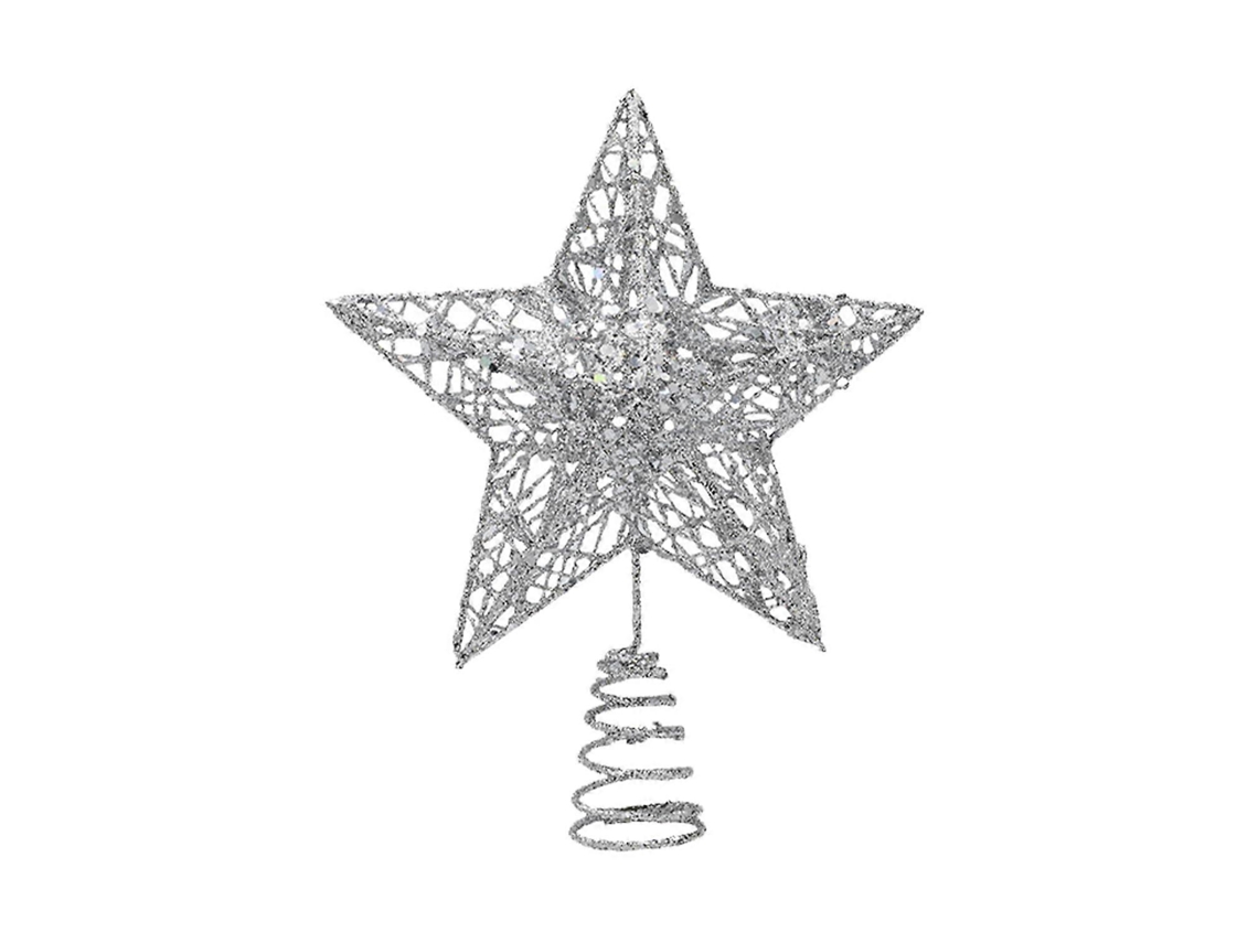 Enfeite De Árvore De Natal Com Glitter 3d (prata) Olysi Shop (20 Cm)