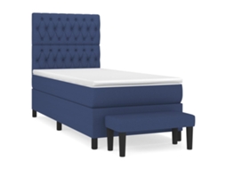 Box Spring Bed, Box Spring Beds Vidaxl Azul Tecido (90 X 200 Cm)