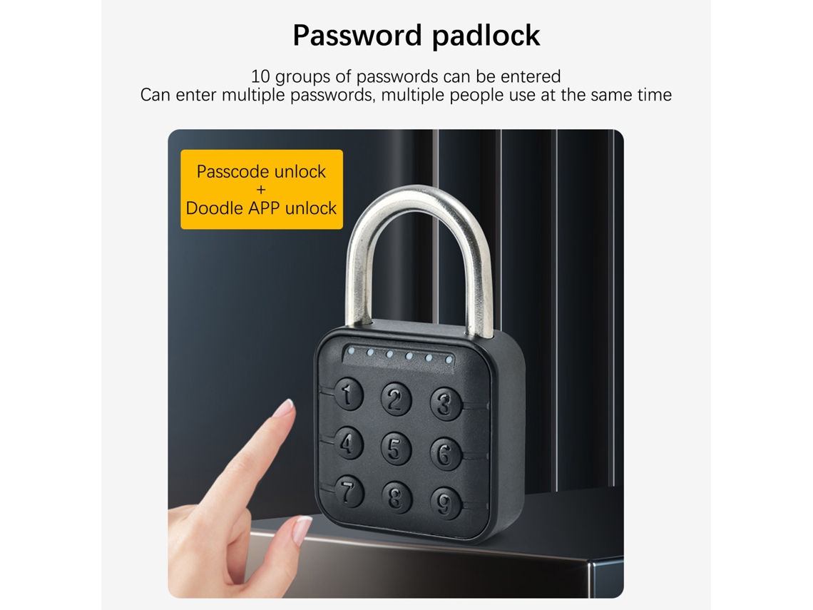 Cadeado Inteligente Tuya Ip65 Anti água Resistente Ferrugem
