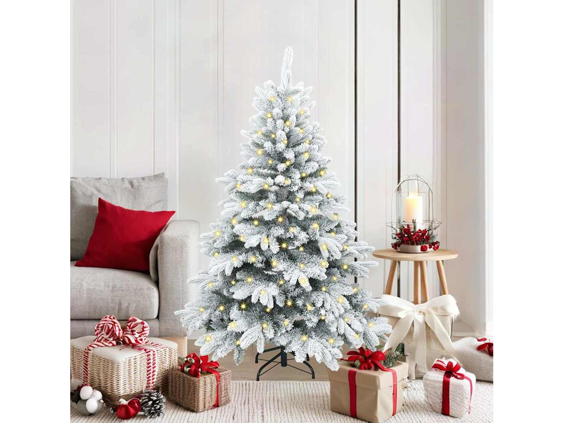 Vidaxl Árvore De Natal Artificial Com 150 Leds Branco 150 Cm Pe E Pvc