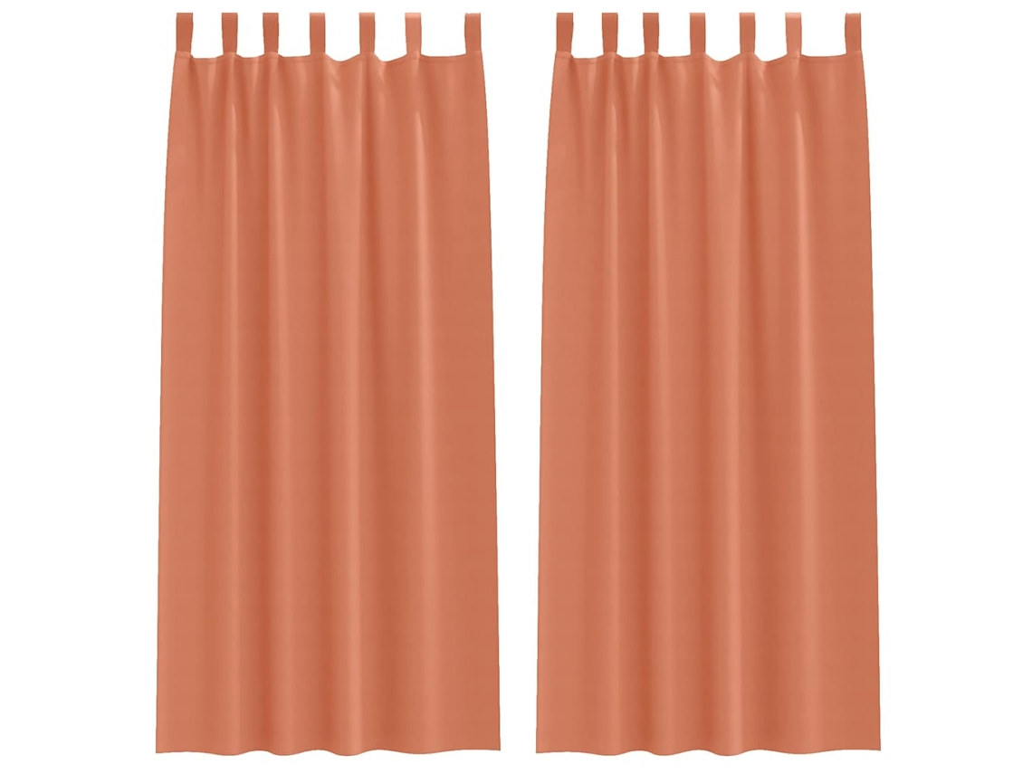 Maison Exclusive - Cortinas Blackout Com Argolas 2 Pcs Terracota 245 X 140 Cm