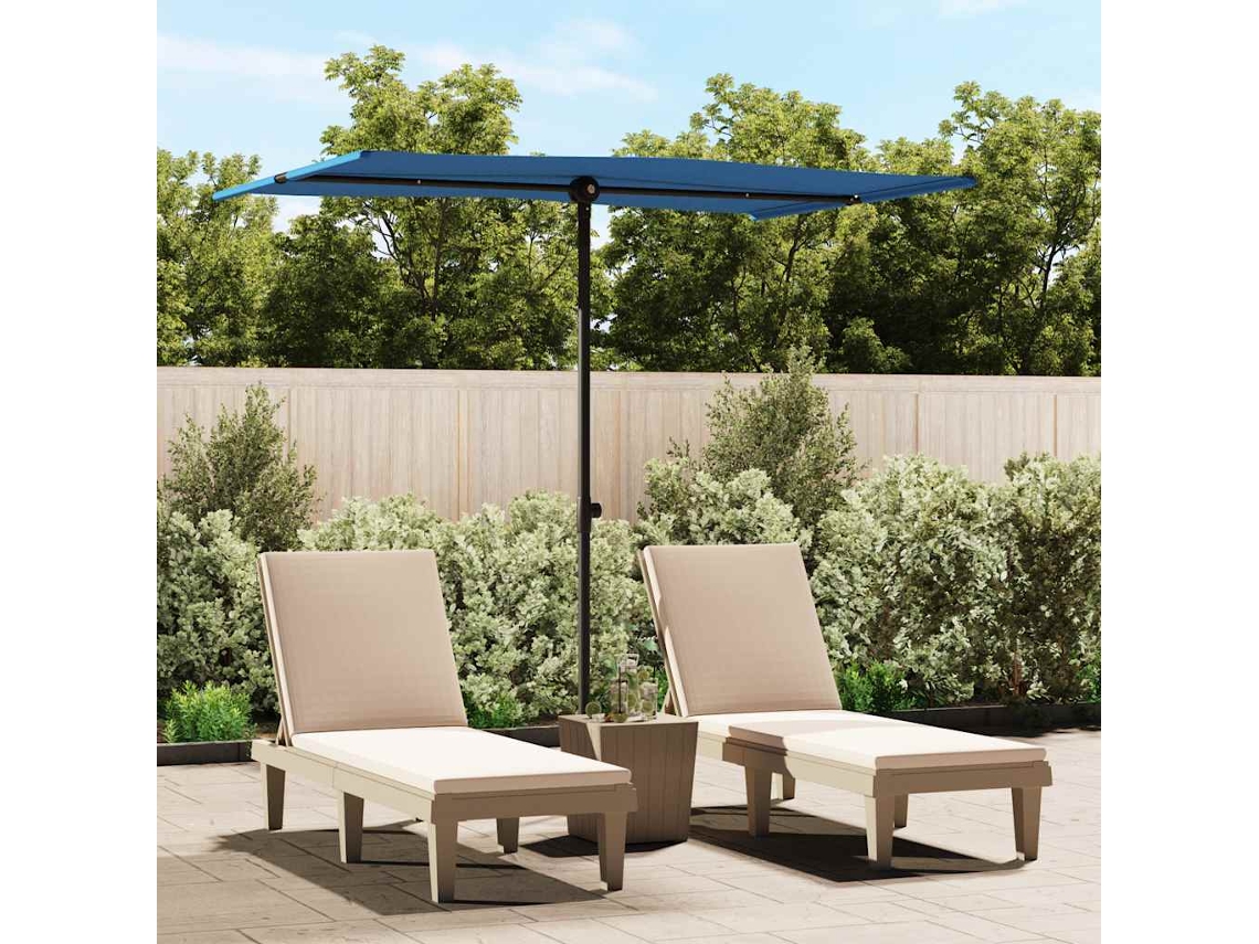 Vidaxl Guarda-sol De Jardim C/ Poste De Alumínio 2x1,5 M Azul-ciano