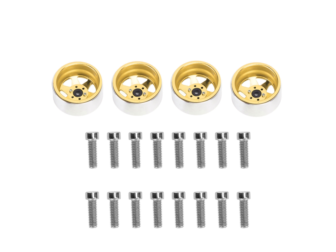 Mali 4pcs Aro de Roda Rc de Metal 2.2 Polegadas para Axial Scx10 90046 Traxxas 1/10 Carro Rc Dourado