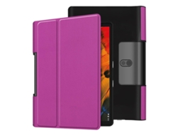 Camada de Couro Resistente com ABA para Lenovo Yoga Smart Tab 10.1, Roxa