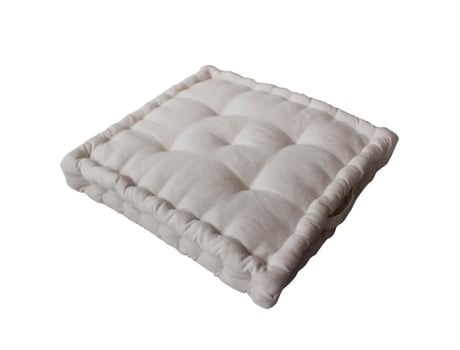 Almofada de Chão 40 X 40 X 8 Cm Dune Algodão Reciclado Cor Ecru ENJOY HOME