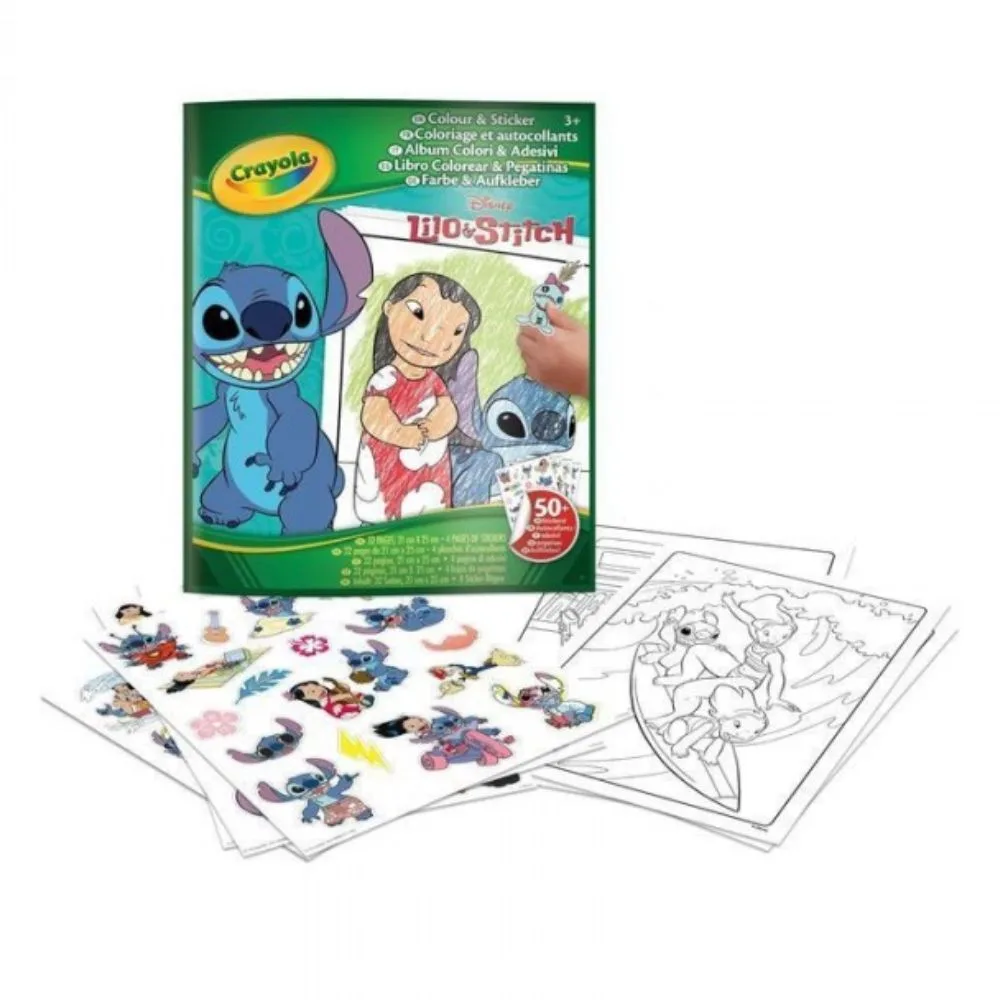 Livro de colorir e adesivos Crayola Lilo Stitch 04 0900 Crayolap25