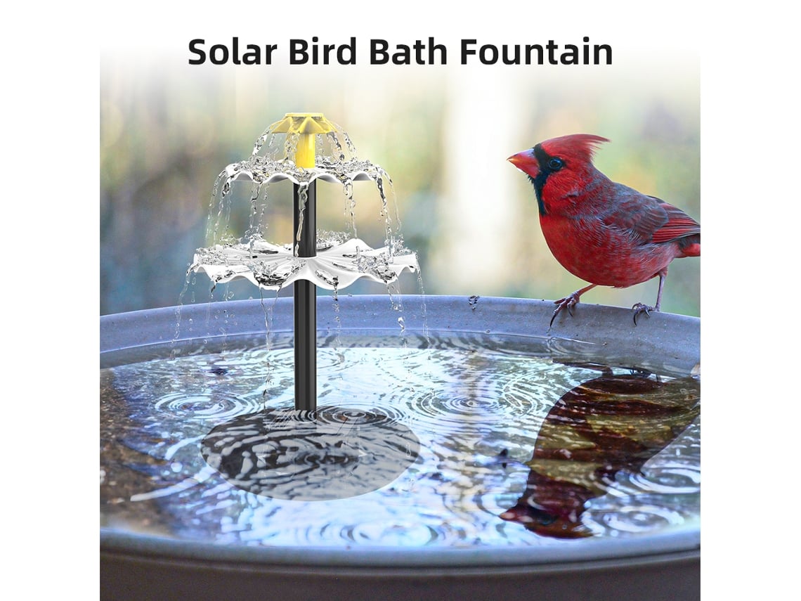 Bomba de Fonte Solar 6w com 9 Bicos para Banhos de Pássaros Jardim Lagoa Aquário