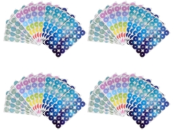 Supvox 48 folhas de adesivo de reforço para papel, diâmetro interno de 0,24, estampa de estrelas multicoloridas