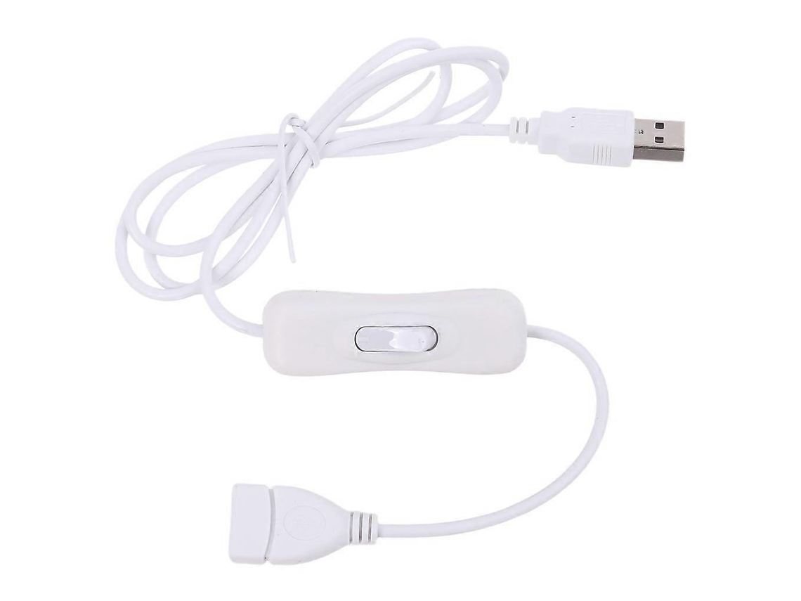 Cabo Extensor Usb 2.0 Com Interruptor Para Luminárias De Mesa, Branco