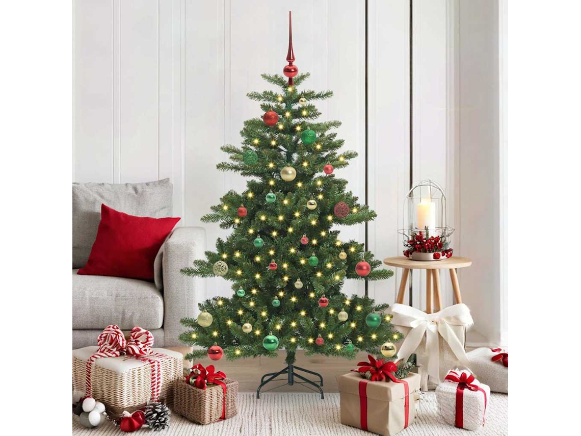 Vidaxl Árvore De Natal Articulada Artificial Verde 150 Cm Pvc E Aço