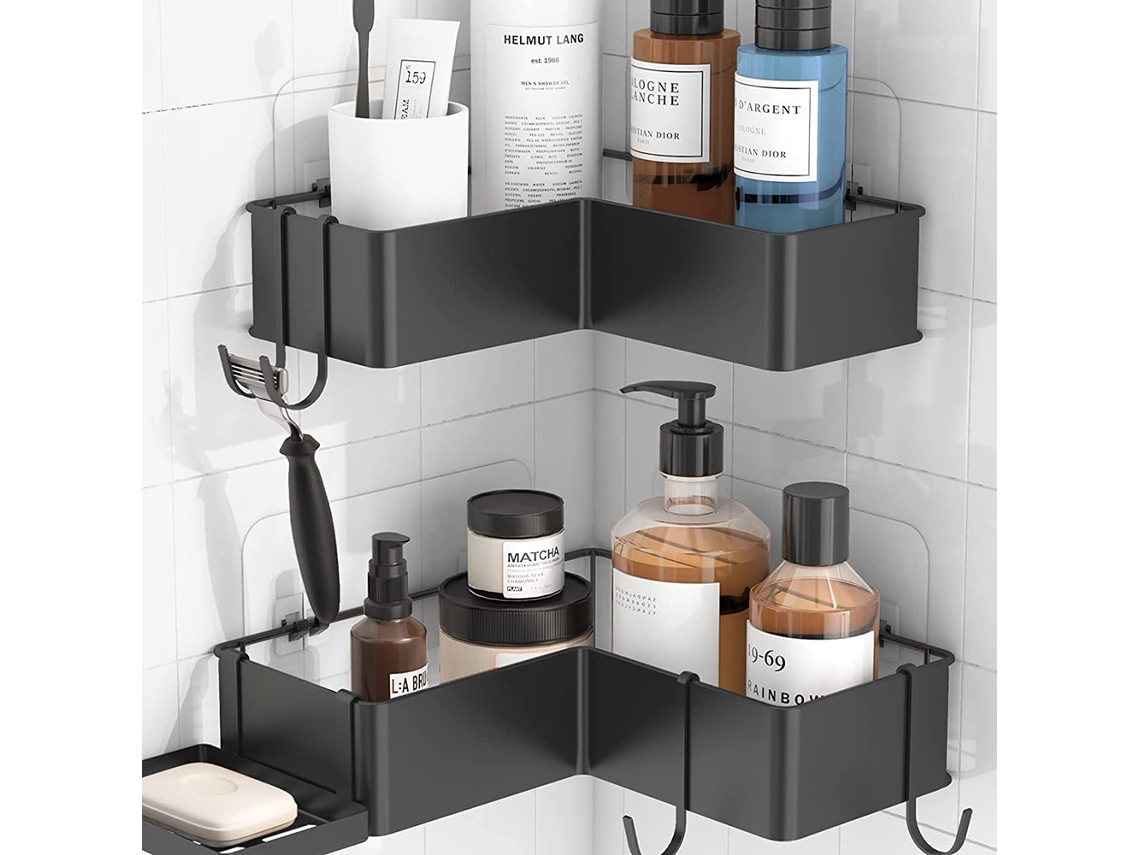 Conjunto de 2 Prateleiras de Chuveiro Sem Perfuração Grande Capacidade e Versátil NEVEANCE