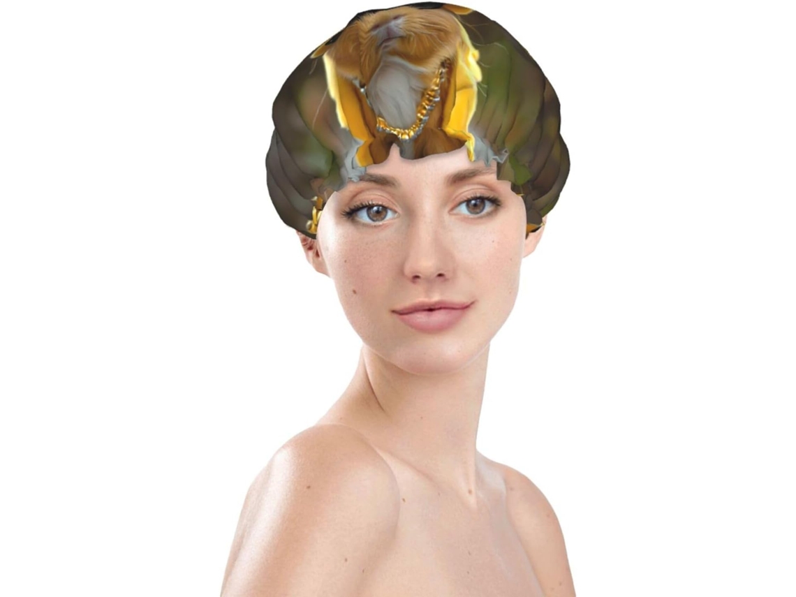 Touca De Banho Feminina, Reutilizável, Impermeável, Dupla Camada, Com Elástico, Ideal Para Cabelos Longos, Estilo Metal