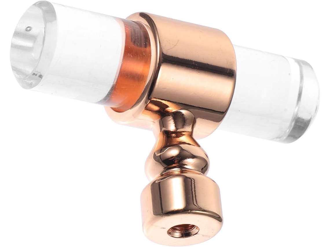 Puxador De Armário Em Acrílico Transparente Formato T Na Cor Ouro Rosa Da Ounona, Ideal Para Guarda Roupas, Armários E
