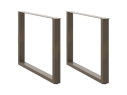 Vidaxl Pés Para Mesa De Jantar Em Formato De U, 2 Peças, Aço Natural, 100x(72-73) Cm, Aço