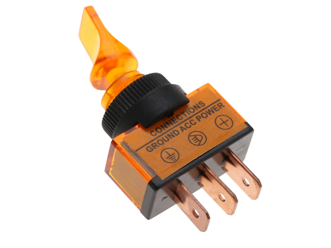 Interruptor Toggle Led 12v 20a Asw-14d Amarelo