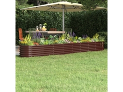 Vidaxl Canteiro Elevado Jardim 332x40x36cm Aço Galvanizado Castanho