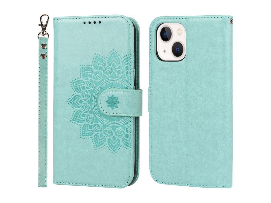 Capa Para Iphone 14 Plus Pele Sintética Verde