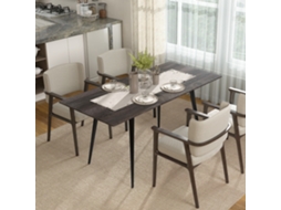Mesa De Jantar Extensível 6-8 Pessoas, Pernas Aço Maciço, Cozinha