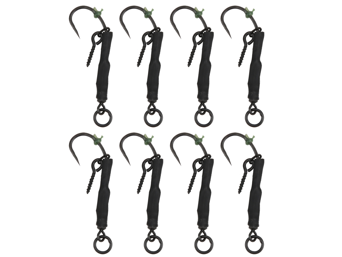 Kit 8 Anzóis Sem Ponta Ronnie Rigs Pesca Carp