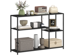 Mesa console de 4 níveis de aço para corredor ou sala preta