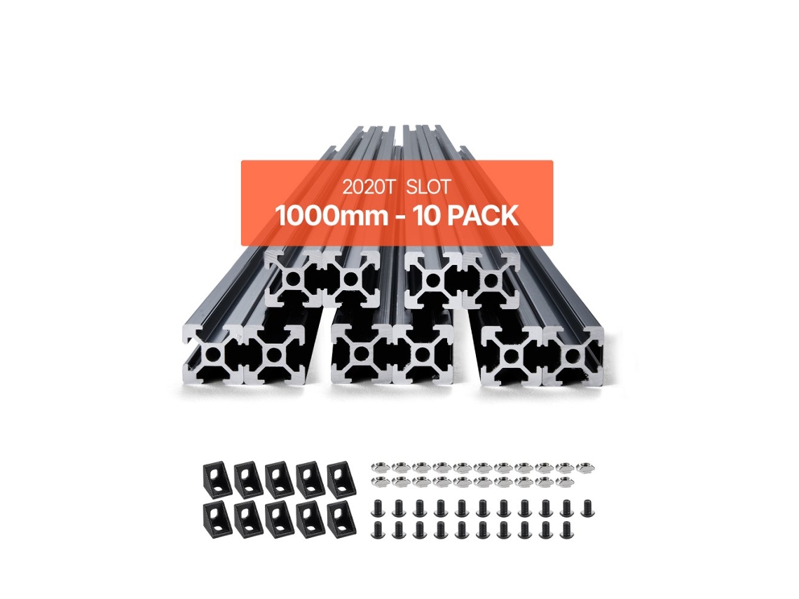 Conjunto De Perfis De Alumínio 1000mm Com T Nuts, Conectores E Parafusos Para Estruturas Tekmaquinas