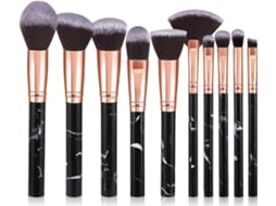 Conjunto De 10 Pincéis De Maquiagem Em Mármore Para Base, Pó, Blush, Esfumar E Sombra. Everley891