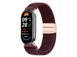 Pulseira Elástica De Nylon Trançado Com Fecho Magnético 14mm, Compatível Com Xiaomi Mi Band 10 9 8nfc, Vermelho Vinho