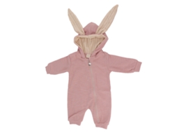 Macacão de Coelho com Capuz e Zíper para Bebê Onesies de Algodão Rosa 73