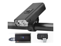 Farol De Bicicleta - Led, Carregamento Usb, 6 Modos (preto)