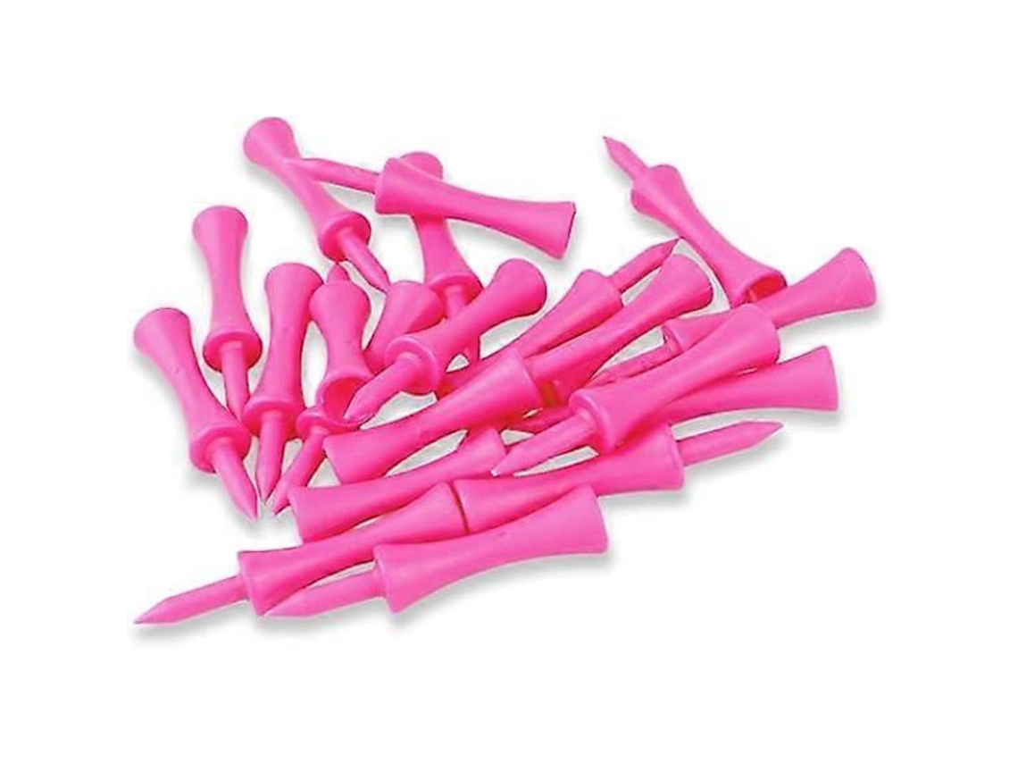 Tees de golfe de plástico rosa Slowmoose de 59 mm (edição limitada), pacote com 100, com fecho de plástico