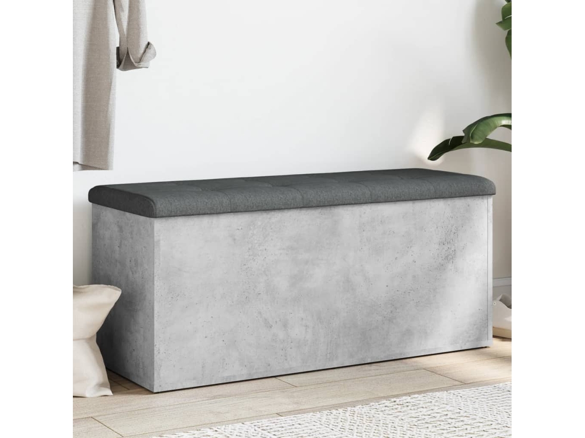 Vidaxl Banco De Arrumação 102x42x45 Cm Derivados Madeira Cinza Cimento