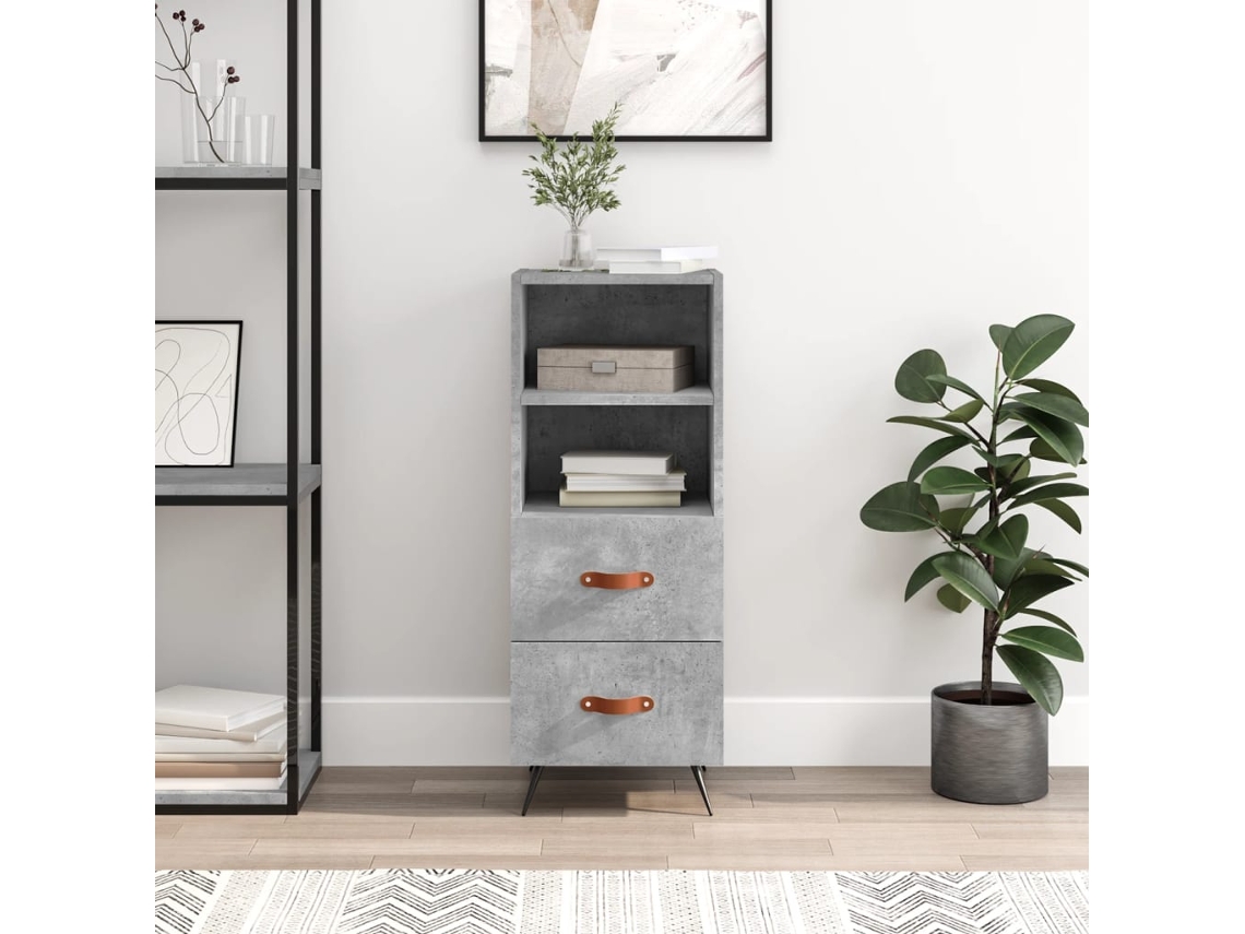 Aparador 34,5x34x90 cm Madera Procesada Cemento Gris