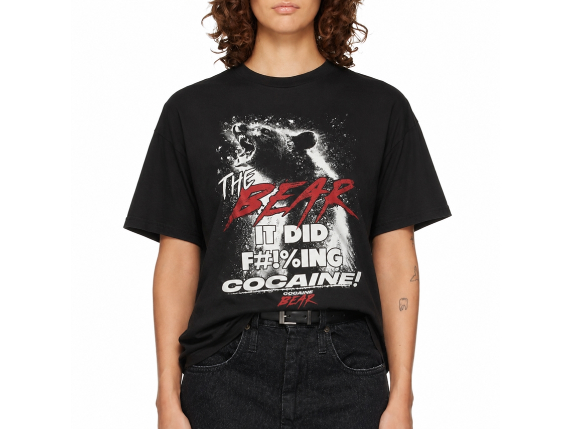 Rockinstone Cocaine Bear Fing Did Cocaine Black Adult T-shirt Size:s
