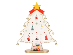 Árvore de Natal Mesa Madeira Branca Adornos Mínimos