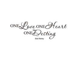 Baok-adesivo De Parede Com Frase ''one Love One Heart One Destiny'' Para Decoração De Quarto E Sala De Estar