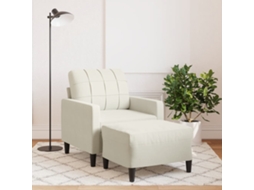 Poltrona De Sala | Cadeira | Poltrona Com Apoio De Pés 60 Cm Veludo Cor Creme Wsd766168 Lovely Home