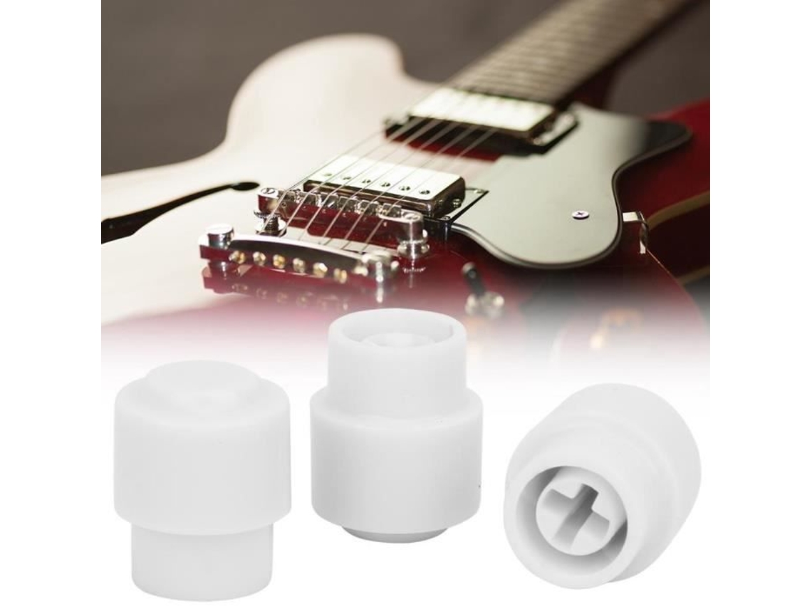 10 Unidades de Chave de Captação de Guitarra Ponta Botão Acessório Peça de Guitarra Elétrica Botão Tampa Branco